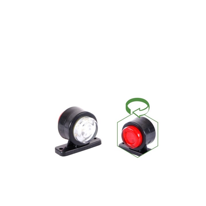 LEUCHTE MINI 12 LED UMRISS WEISS-ROT UNI SEITLICH