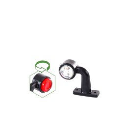 LEUCHTE MINI 12 LED UMRISS WEISS-ROT LINKS
