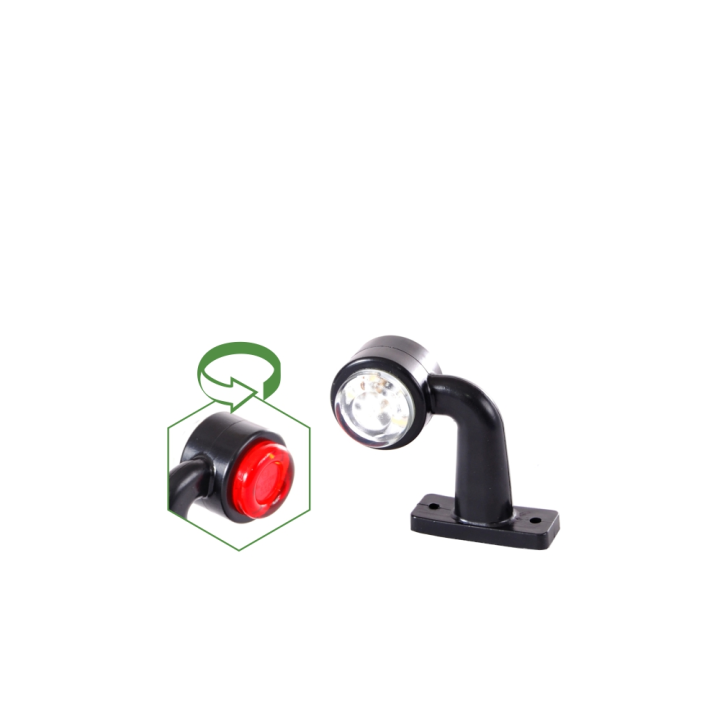 LEUCHTE MINI 12 LED UMRISS WEISS-ROT LINKS
