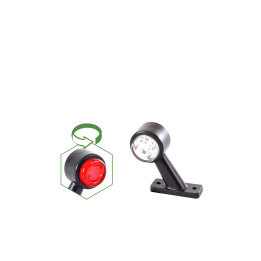 LEUCHTE MINI 12 LED UMRISS WEISS-ROT LINKS