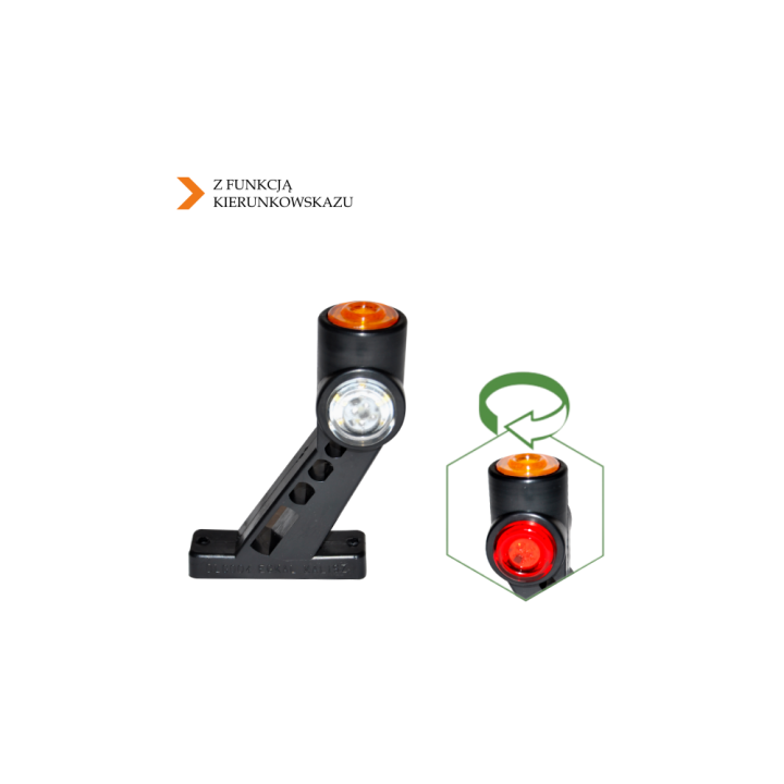 LAMPA 18 LED OBRYSOVÉ/SMĚR BÍLO-ČERVENO-ŽLUTÁ