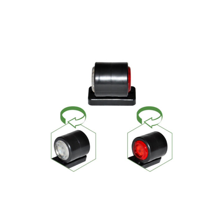 LEUCHTE 12 LED UMRISS WEISS-ROT UNI SEITLICH