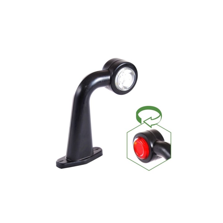LAMPA 12 LED OBRYSOVÉ BÍLO-ČERVENÁ PRAVÉ 12/24 V