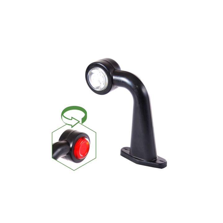 LEUCHTE 12 LED UMRISS WEISS-ROT LINKS 12/24 V