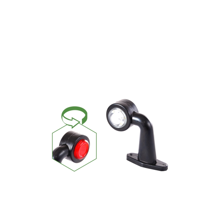 LEUCHTE 12 LED UMRISS WEISS-ROT LINKS 12/24 V