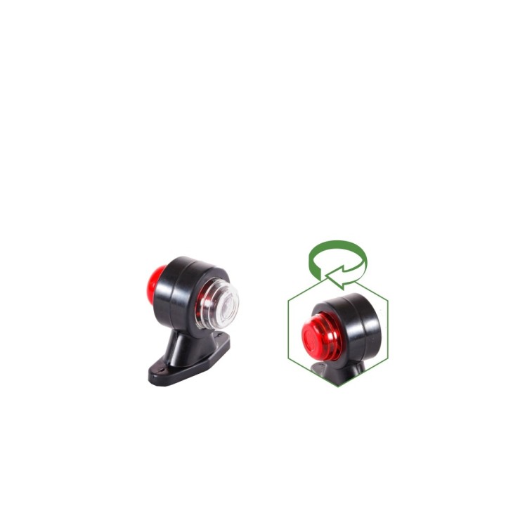 LEUCHTE UMRISS WEISS-ROT UNI SEITLICH 12/24 V